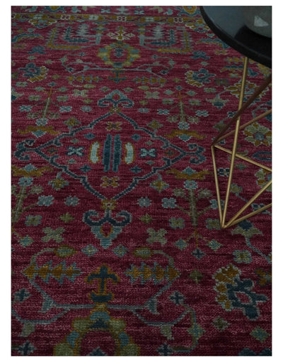 Hand Knotted Maroon and Gold Traditional Antique Style Wool Area Rug - The Rug Decor