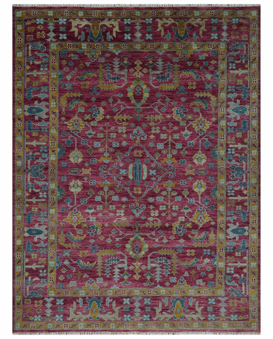 Maroon Rug Patterns Hand Knotted Maroon and Gold Heriz Serapi Traditional Antique Wool Rug
