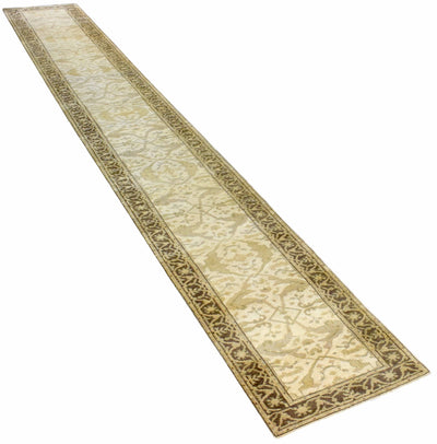 Hand Knotted Oriental Oushak Wool Runner Rug - The Rug Decor