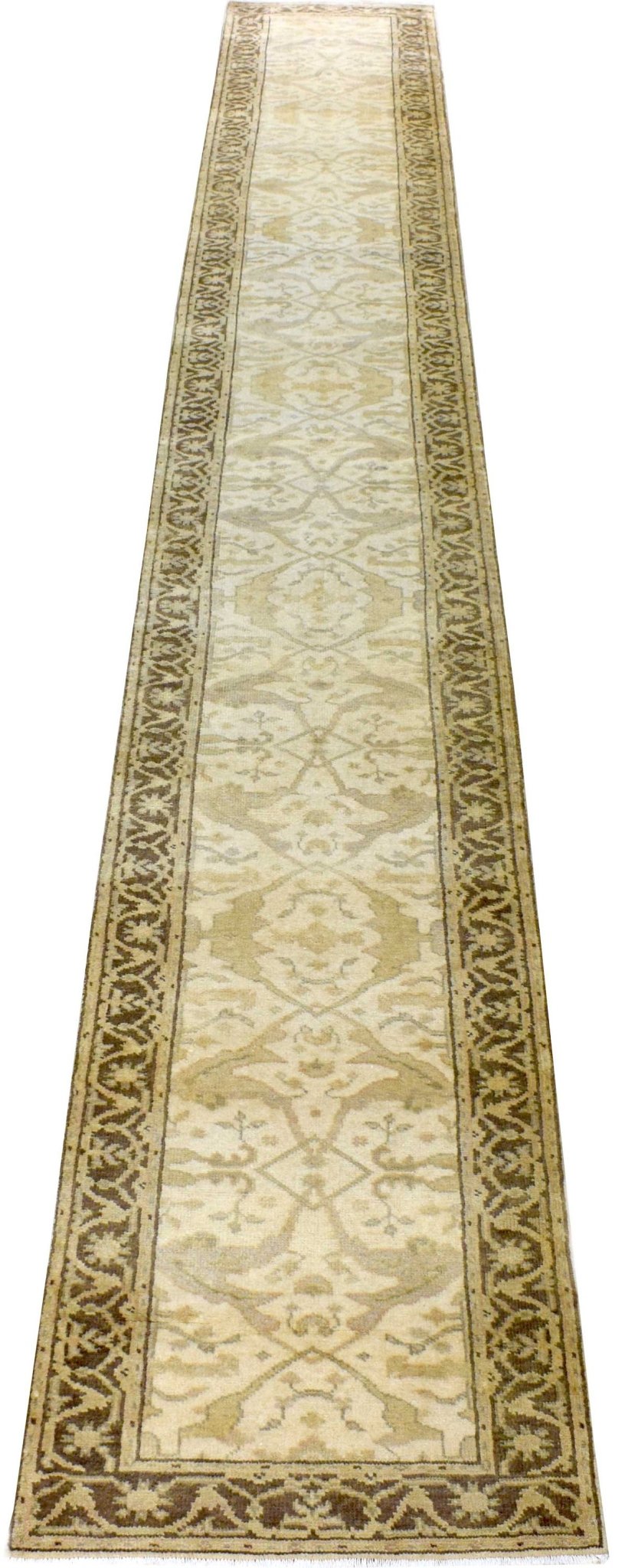 Hand Knotted Oriental Oushak Wool Runner Rug - The Rug Decor