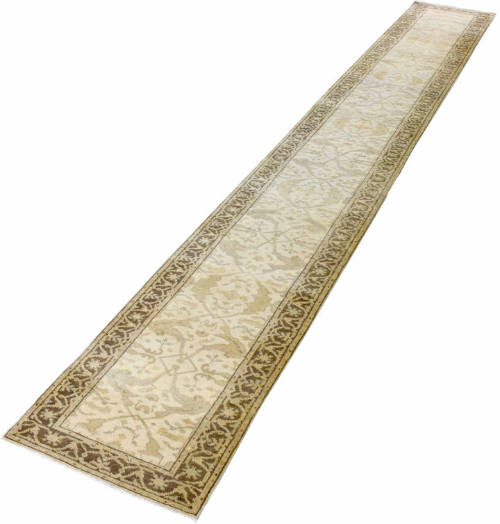 Hand Knotted Oriental Oushak Wool Runner Rug - The Rug Decor