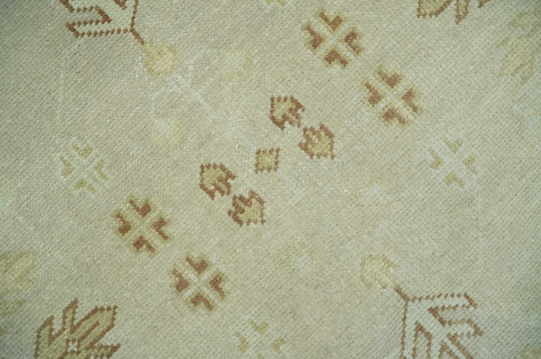 Hand Knotted Oushak 8x10 Beige and Brown Traditional Persian Wool Area Rug | AC32810 - The Rug Decor