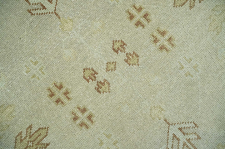 Hand Knotted Oushak 8x10 Beige and Brown Traditional Persian Wool Area Rug | AC32810 - The Rug Decor