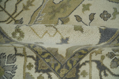 Hand Knotted Persian Oushak 8x10 Beige Large Wool Area Rug | TRDCP221810 - The Rug Decor