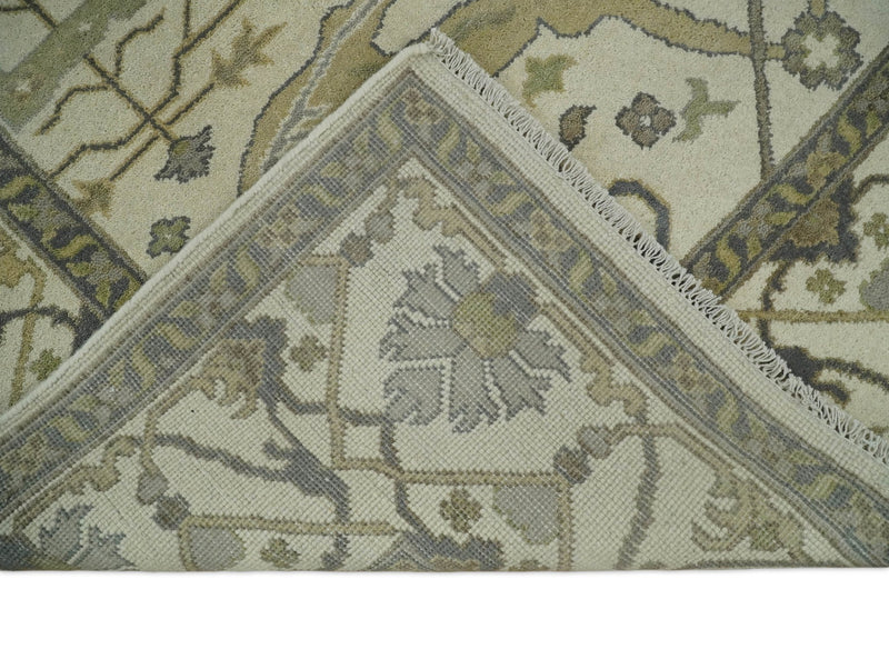 Hand Knotted Persian Oushak 8x10 Beige Large Wool Area Rug | TRDCP221810 - The Rug Decor