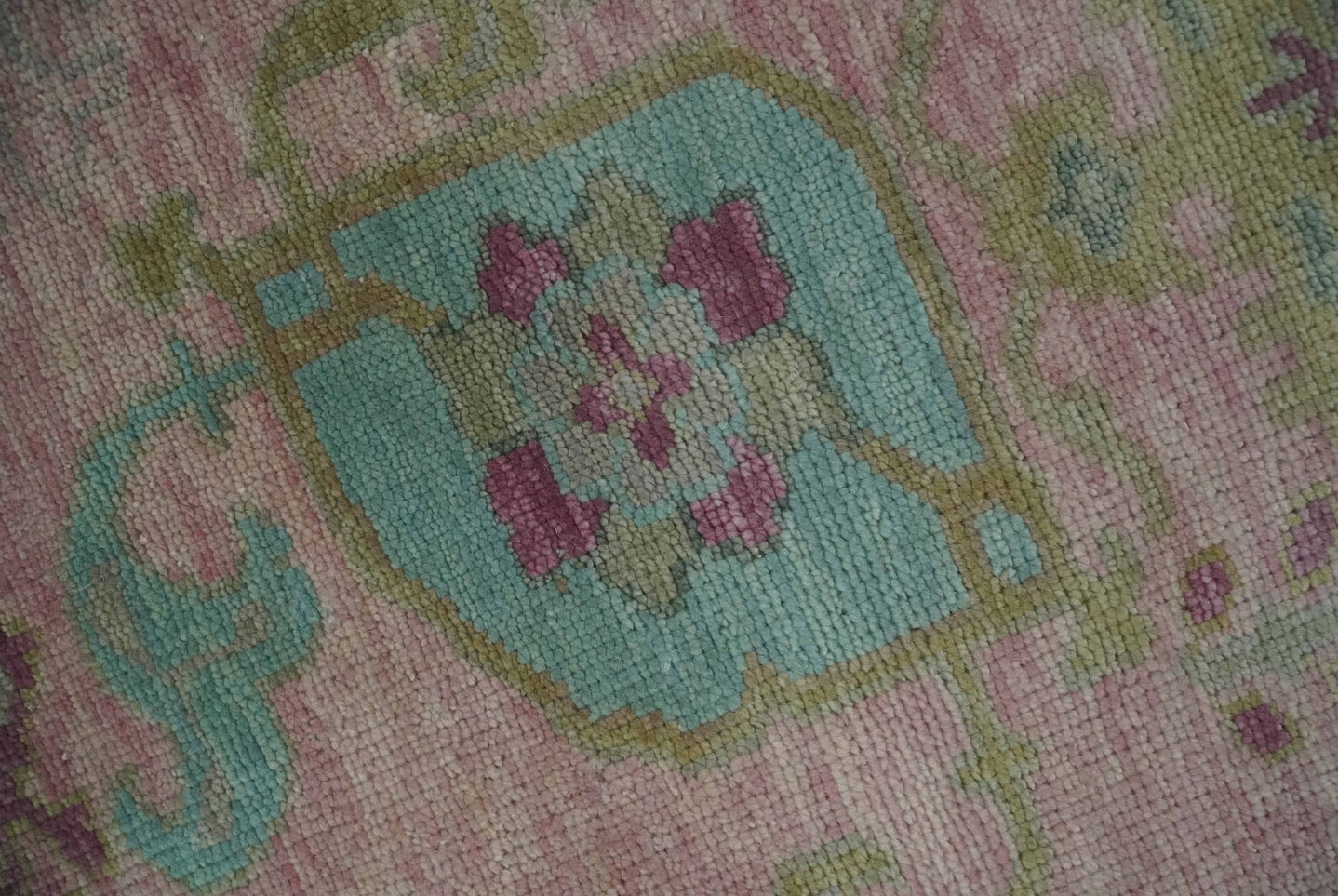 Hand Knotted Pink, Aqua and Purple Vibrant colorful Multi Size Oushak Wool Area Rug - The Rug Decor