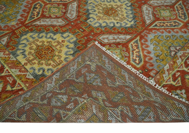 Hand Knotted Rust and Beige Oriental Traditional Multi Size Wool Area Rug, Living Room and Bedroom Rug - The Rug Decor