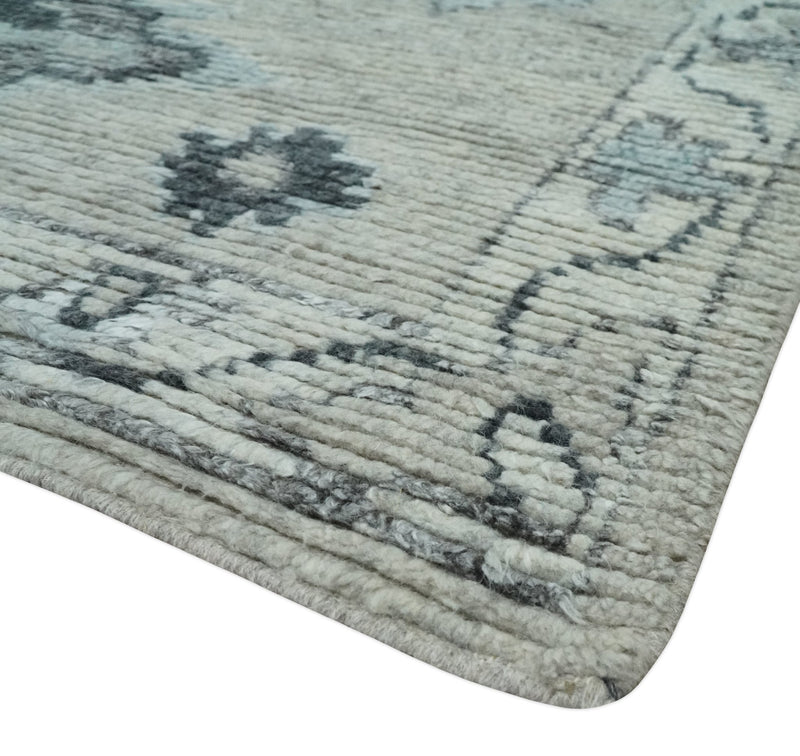 Hand Knotted Silver and Charcoal Traditional with Blended Wool 6x9, 8x10 and 9x12 | UL25 - The Rug Decor