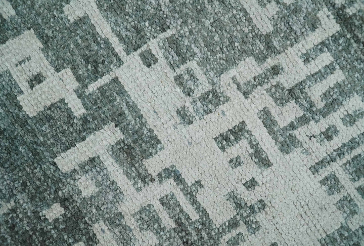 Hand Knotted Silver and Gray 5x8 Modern Abstract Contemporary Recycled Silk Area Rug - The Rug Decor