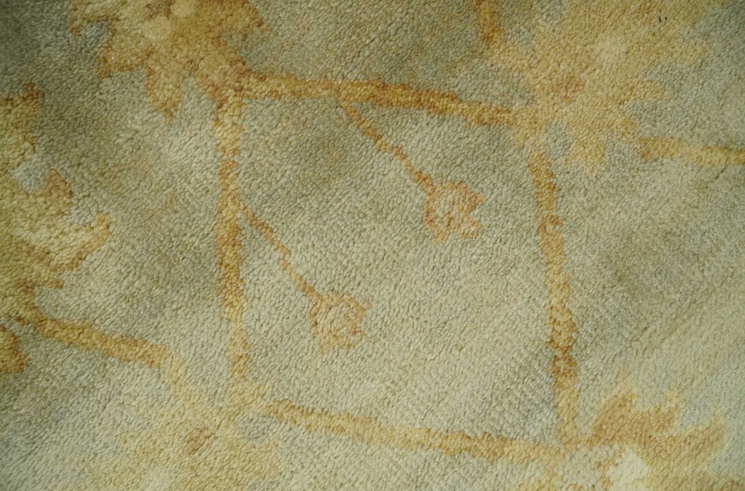 Hand Knotted Silver, Rust and Beige Modern Traditional Oushak Wool Area Rug | N33746 - The Rug Decor