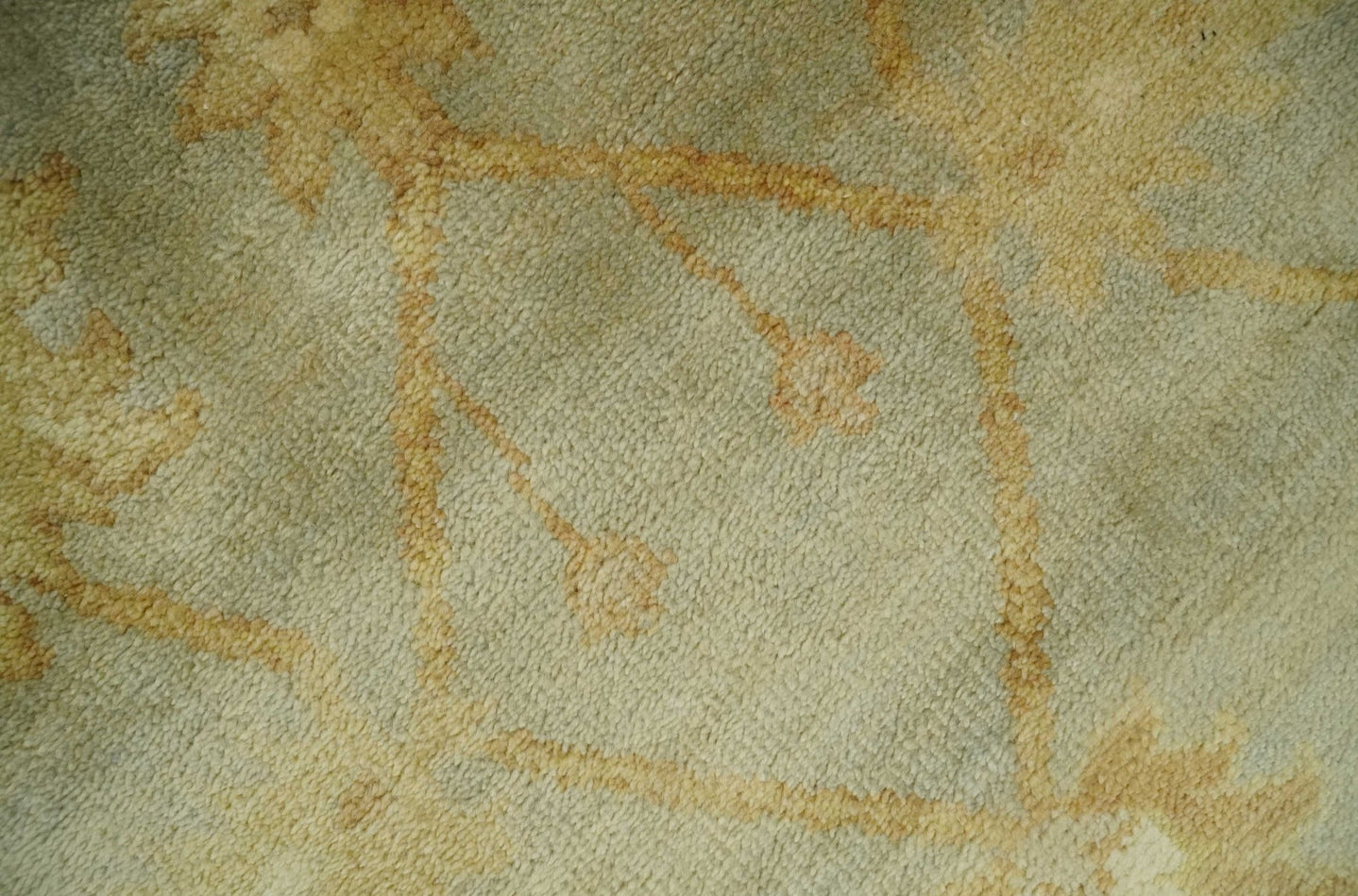 Hand Knotted Silver, Rust and Beige Modern Traditional Oushak Wool Area Rug | N33746 - The Rug Decor