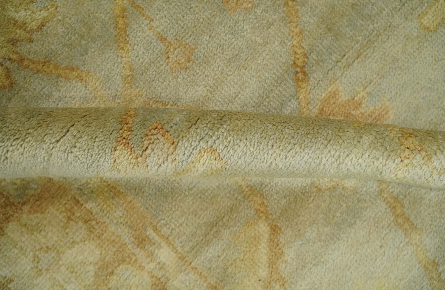 Hand Knotted Silver, Rust and Beige Modern Traditional Oushak Wool Area Rug | N33746 - The Rug Decor