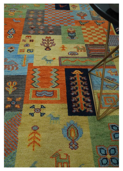 Hand knotted Traditional Antique Tribal Style Gabbeh Design Wool Area Rug - The Rug Decor