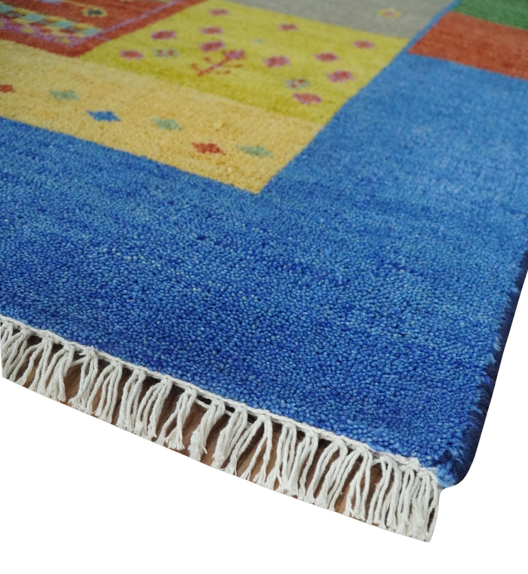 Hand knotted Traditional Multi color 8x10 Antique Tribal Style Gabbeh Design Wool Area Rug - The Rug Decor