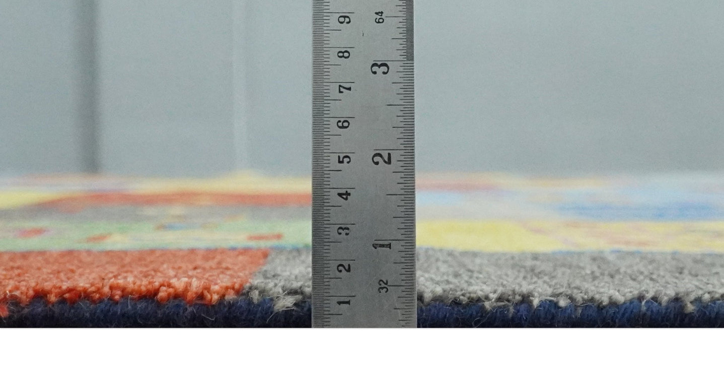 Hand knotted Traditional Multi color 8x10 Antique Tribal Style Gabbeh Design Wool Area Rug - The Rug Decor