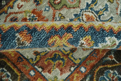 Hand Knotted Wool 6x9 Eclectic Bohemian Brown and Blue Traditional Persian Area Rug | TRDCP129C69 - The Rug Decor