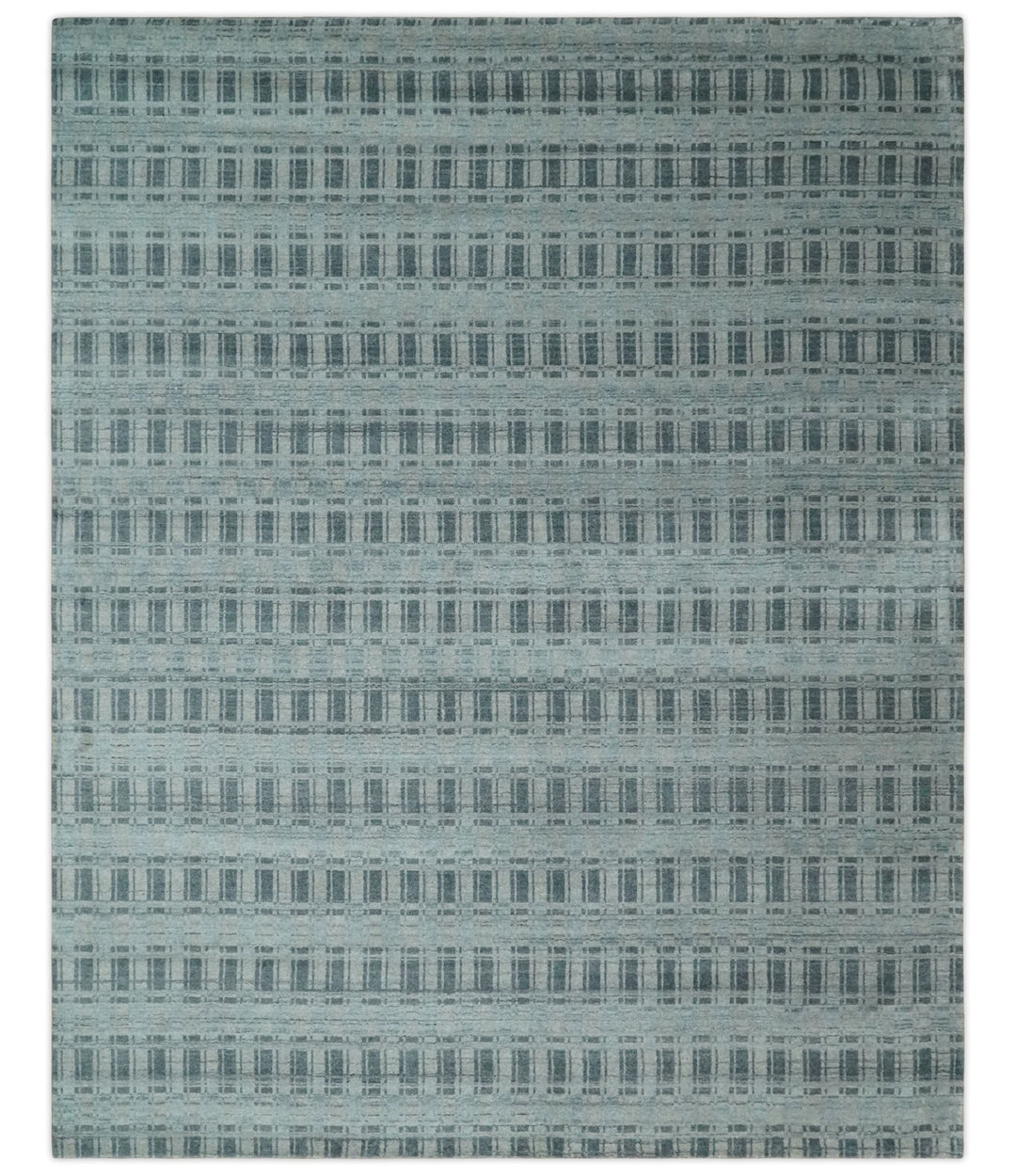 Hand Made 8x10 Modern Stripes Camel, Gray and Silver Scandinavian Blended Wool Flatwoven Area Rug | KE22 - The Rug Decor