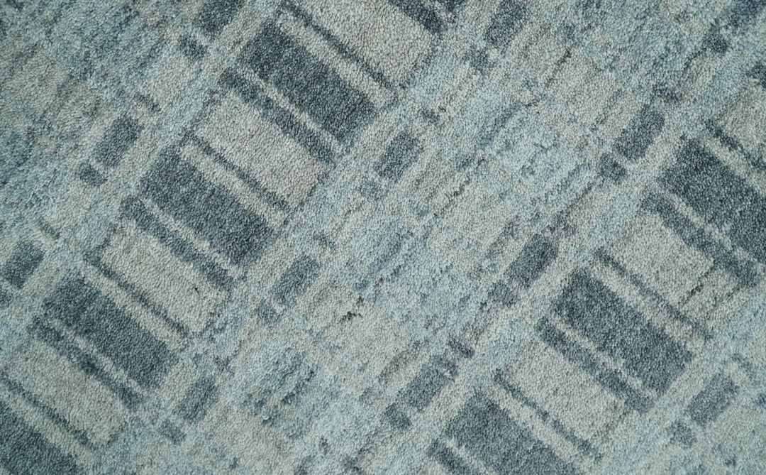 Hand Made 8x10 Modern Stripes Camel, Gray and Silver Scandinavian Blended Wool Flatwoven Area Rug | KE22 - The Rug Decor