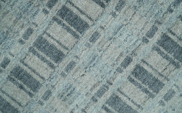 Hand Made 8x10 Modern Stripes Camel, Gray and Silver Scandinavian Blended Wool Flatwoven Area Rug | KE22 - The Rug Decor