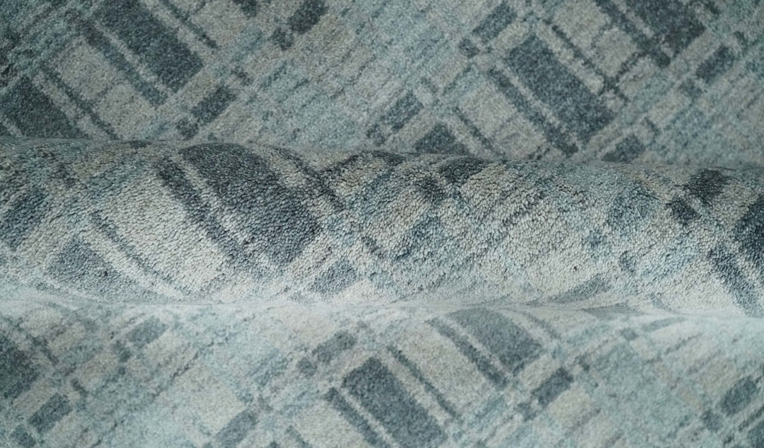 Hand Made 8x10 Modern Stripes Camel, Gray and Silver Scandinavian Blended Wool Flatwoven Area Rug | KE22 - The Rug Decor