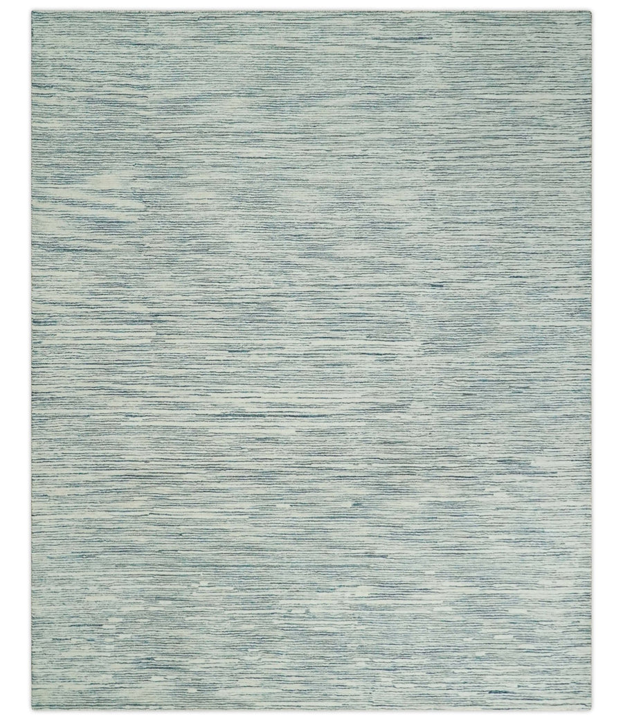 Hand Tufted 2x3, 3x5, 5x8, 6x9, 8x10 and 9x12 Woolen Modern White and Blue Area Rug | CLO2 - The Rug Decor