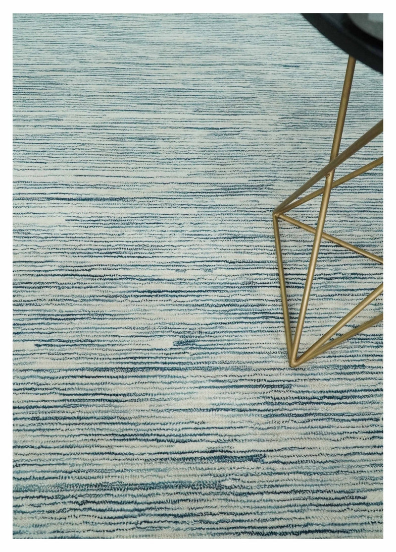Hand Tufted 2x3, 3x5, 5x8, 6x9, 8x10 and 9x12 Woolen Modern White and Blue Area Rug | CLO2 - The Rug Decor