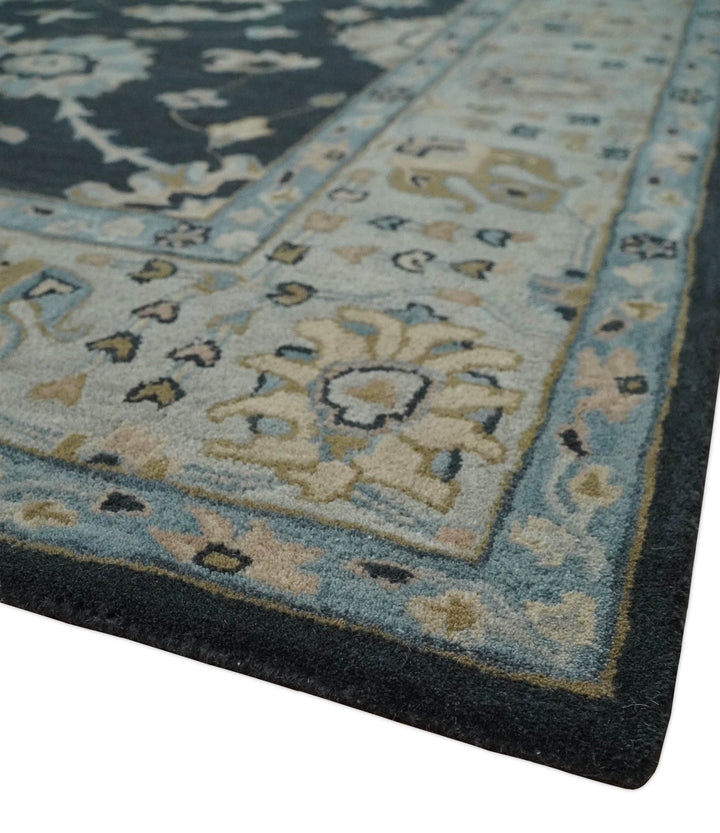 Hand Tufted Black and Silver Modern Turkish Oushak Style Rug, Kids, Living Room and Bedroom Rug | TRD6501 - The Rug Decor
