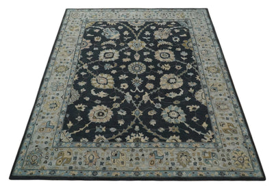 Hand Tufted Black and Silver Modern Turkish Oushak Style Rug, Kids, Living Room and Bedroom Rug | TRD6501 - The Rug Decor