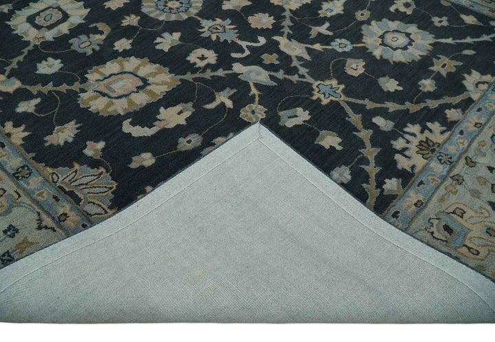 Hand Tufted Black and Silver Modern Turkish Oushak Style Rug, Kids, Living Room and Bedroom Rug | TRD6501 - The Rug Decor