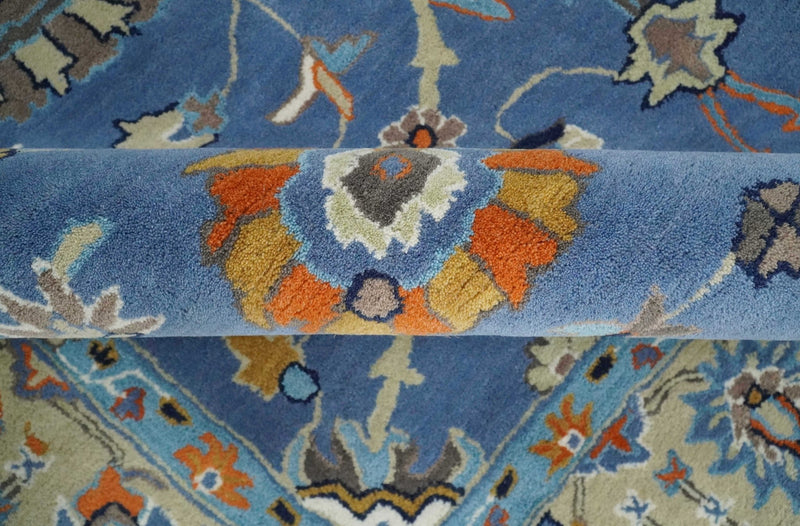 Hand Tufted Blue and Beige Modern Colorful Oushak Rug, Kids, Living Room and Bedroom Rug | TRD6478 - The Rug Decor