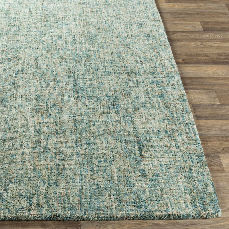 Hand Tufted Contemporary Solid Teal, Blue And Beige Wool Area Rug - The Rug Decor