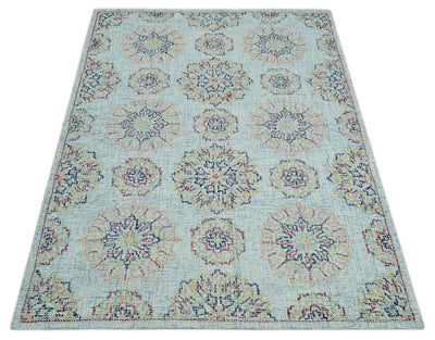 Hand Tufted Gray, Ivory and Peach Colorful Traditional Motifs wool Rug - The Rug Decor