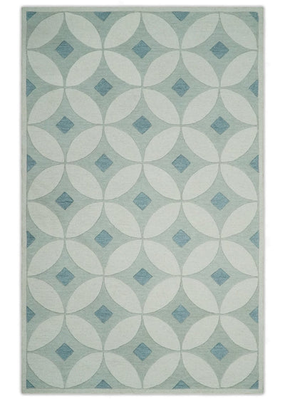 Hand Tufted Ivory, Silver and Gray Geometrical Shape Style Rug - The Rug Decor