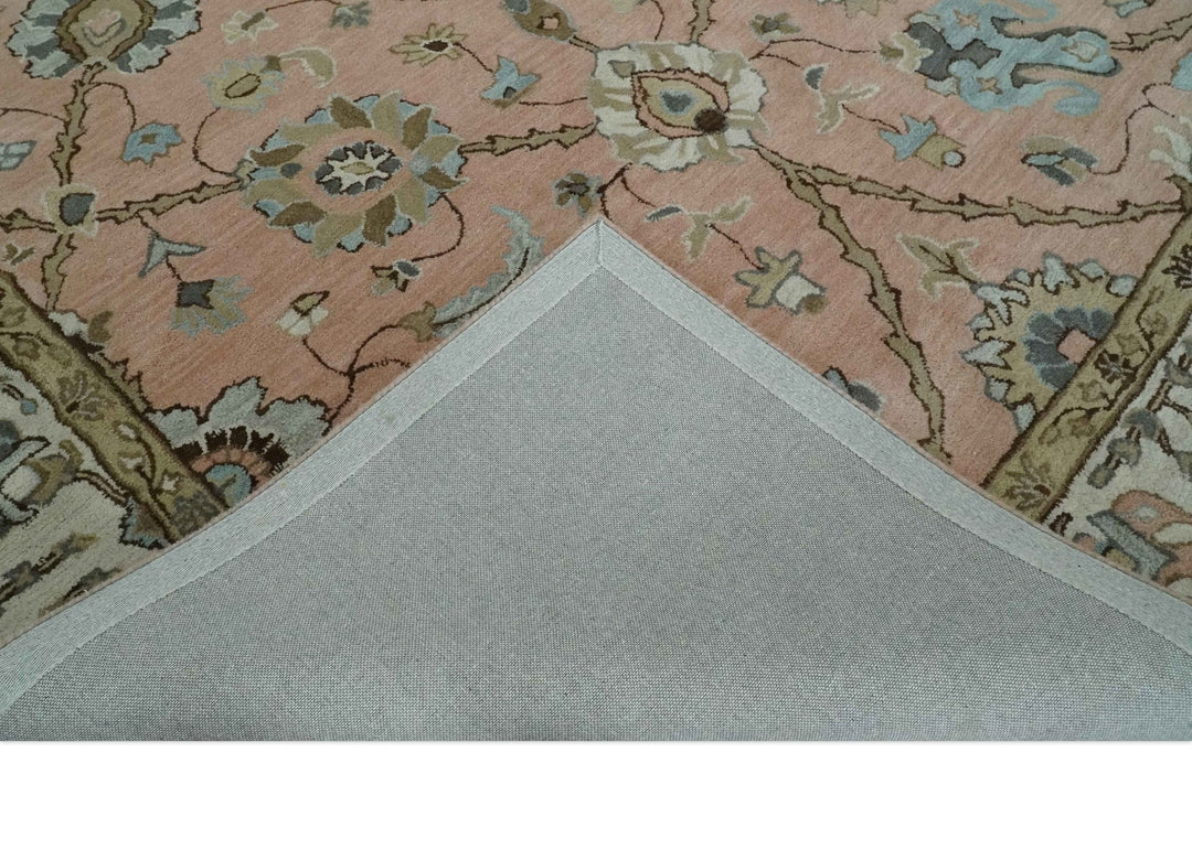 Hand Tufted Peach Pink and Ivory Modern Colorful Oushak Rug, 6x9, 8x10, 9x12 Kids, Living Room and Bedroom Rug | TRD6487 - The Rug Decor