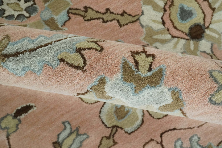 Hand Tufted Peach Pink and Ivory Modern Colorful Oushak Rug, 6x9, 8x10, 9x12 Kids, Living Room and Bedroom Rug | TRD6487 - The Rug Decor