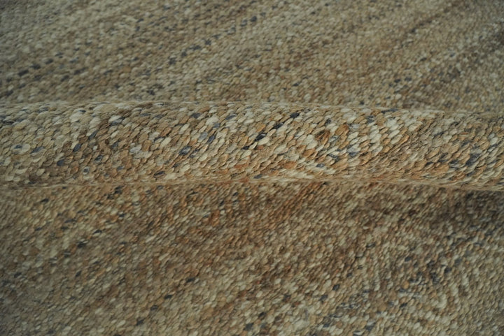 Hand Woven 100% Natural Fiber Brown Natural Jute and Wool Rug | JR10 - The Rug Decor