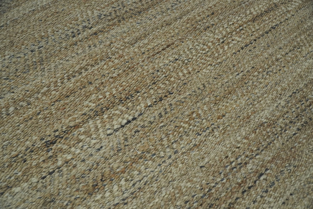 Hand Woven 100% Natural Fiber Brown Natural Jute and Wool Rug | JR10 - The Rug Decor
