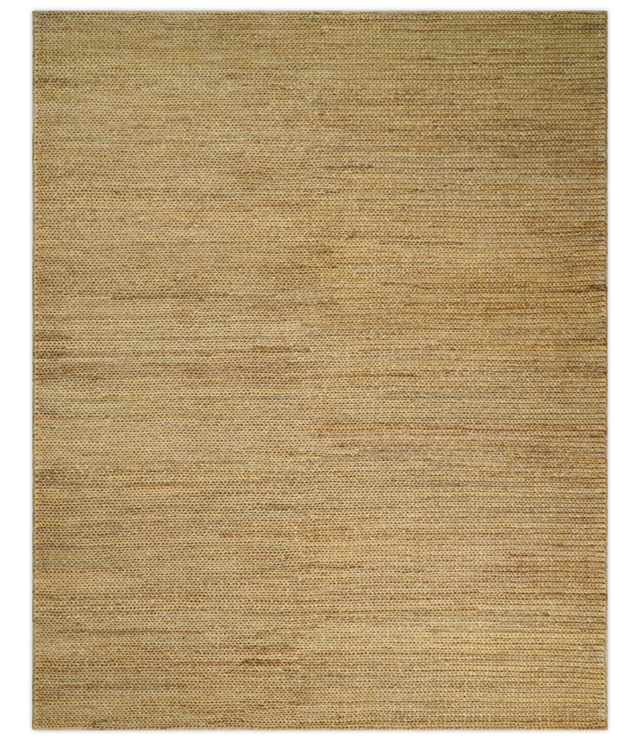 Hand Woven 100% Natural Fiber Brown Natural Jute and Wool Rug | JR14 - The Rug Decor