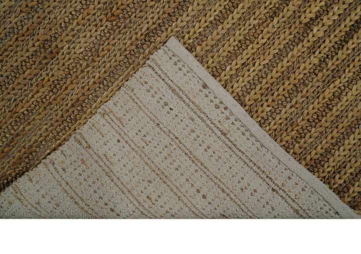 Hand Woven 100% Natural Fiber Brown Natural Jute and Wool Rug | JR15 - The Rug Decor