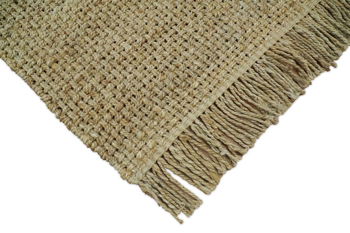 Hand Woven 100% Natural Fiber Brown Natural Jute Rug | JR7 - The Rug Decor