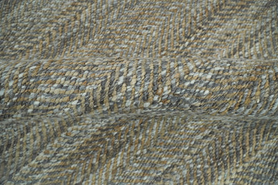 Hand Woven 100% Natural Fiber Jute and Wool Silver and Brown | JR11 - The Rug Decor