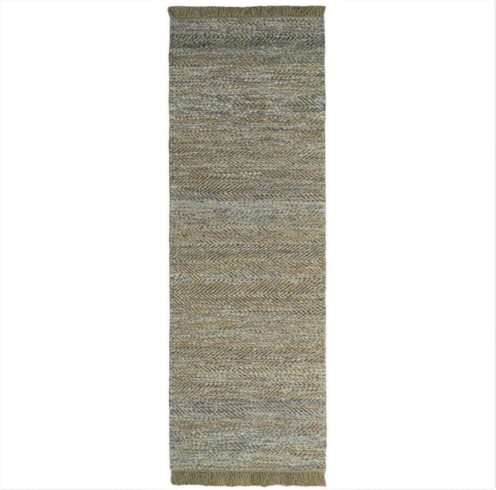 Hand Woven 100% Natural Fiber Jute and Wool Silver and Brown | JR11 - The Rug Decor