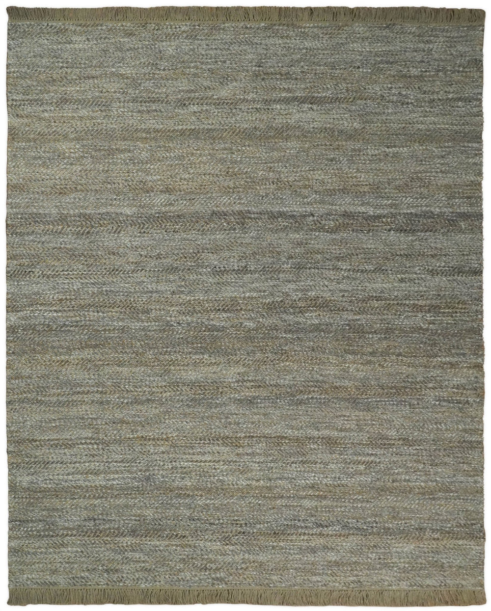Hand Woven 100% Natural Fiber Jute and Wool Silver and Brown | JR11 - The Rug Decor