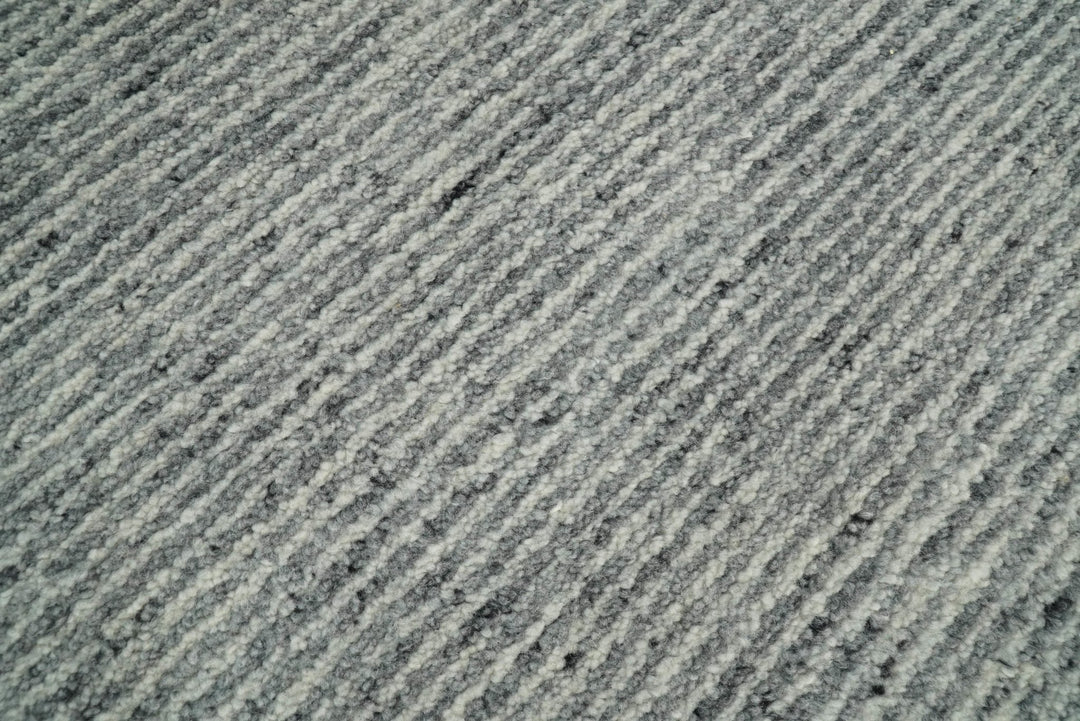 Hand Woven 8x10 Shaded Gray and Silver Rug Made with Fine Wool | TRDCP77810 - The Rug Decor