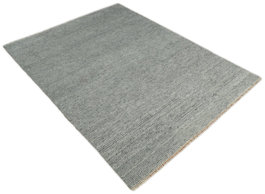 Hand Woven 8x10 Shaded Gray and Silver Rug Made with Fine Wool | TRDCP77810 - The Rug Decor