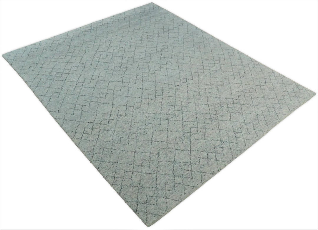 Hand Woven 8x10 Trellis Moroccan Rug Made with Fine Wool TRDCP69810 - The Rug Decor