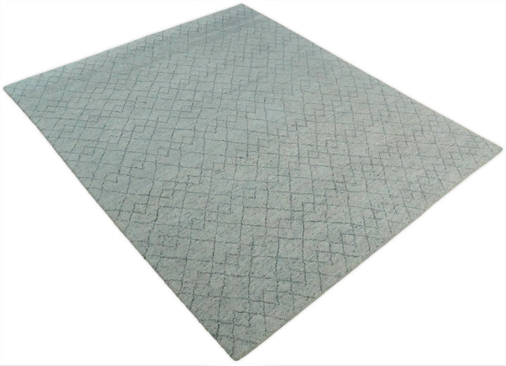 Hand Woven 8x10 Trellis Moroccan Rug Made with Fine Wool TRDCP69810 - The Rug Decor