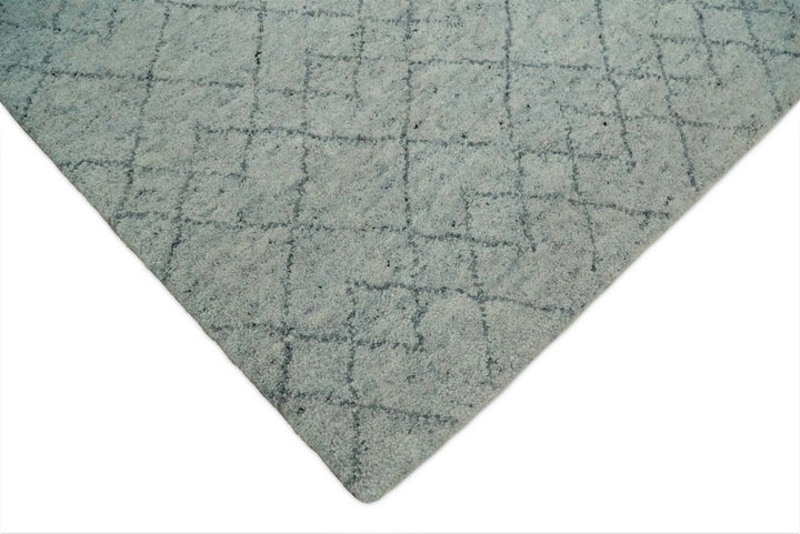 Hand Woven 8x10 Trellis Moroccan Rug Made with Fine Wool TRDCP69810 - The Rug Decor