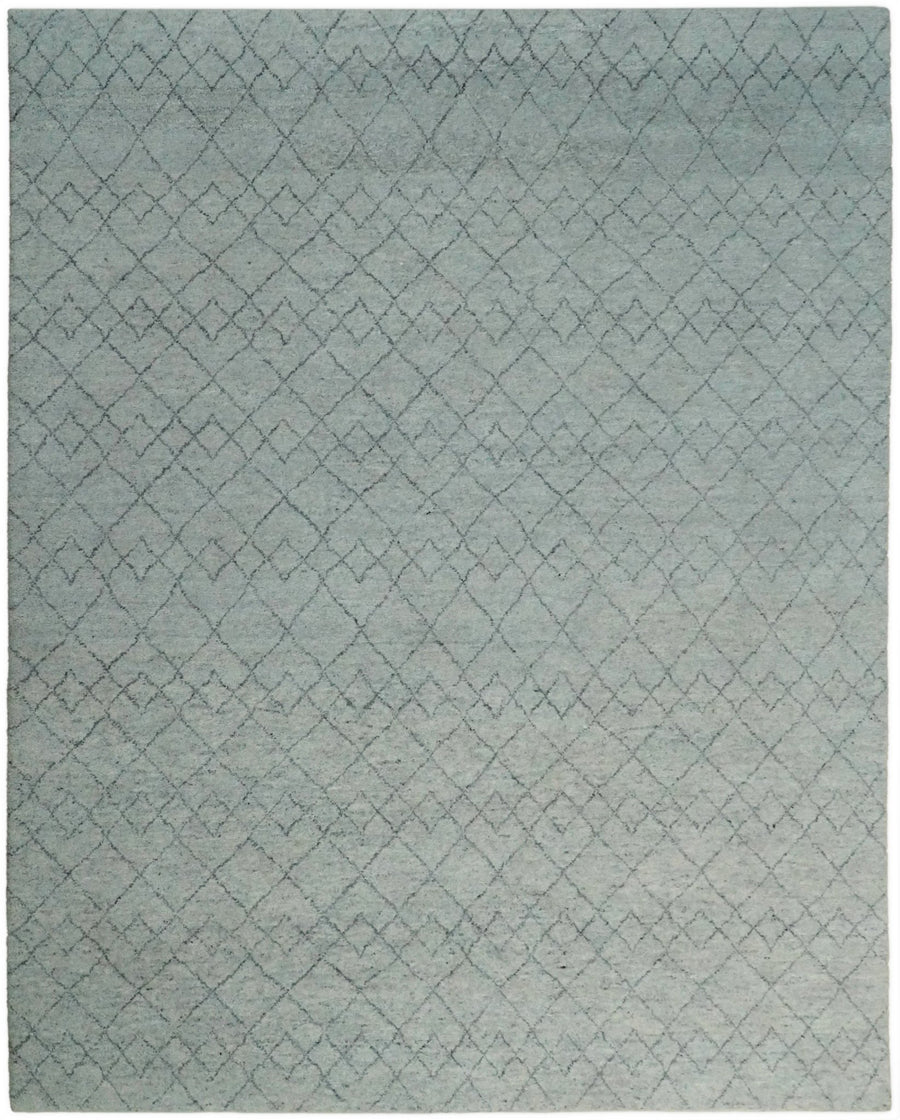 Hand Woven 8x10 Trellis Moroccan Rug Made with Fine Wool TRDCP69810 - The Rug Decor