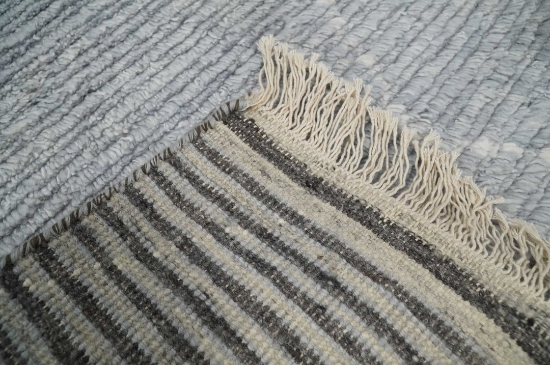 Hand Woven Blue and White 2x3 Trellis Moroccan Rug Made with Fine Wool | TRDCP79523 - The Rug Decor